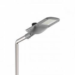 Светодиодный светильник VARTON уличный Tornado Yard крепление на консоль 80 W 4000 K 1..10V NEMA RAL7045 серый муар