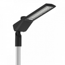 Светодиодный светильник VARTON уличный Levante M Parking 80 W кронштейн 60 мм 3000 K 1..10V NEMA RAL9005 черный муар