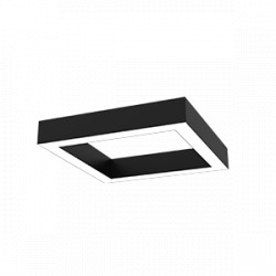 Светодиодный светильник VARTON Х-line квадратный подвесной 60 W 4000 К 575x575x100 мм RAL9005 черный муар с рассеивателем опал
