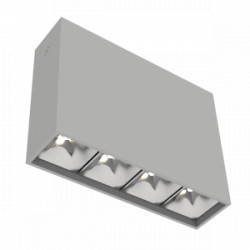 Светодиодный светильник VARTON DL-Box Reflect Multi 1x4 накладной 14 W 3000 К 150х40х115 мм RAL7045 серый муар 55° DALI