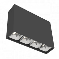 Светодиодный светильник VARTON DL-Box Reflect Multi 1x4 накладной 14 W 3000 К 150х40х115 мм RAL9005 черный муар 24° DALI