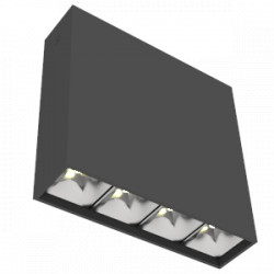 Светодиодный светильник VARTON DL-Box Reflect Multi 1x4 накладной 10 W 3000 К 150х40х150 мм RAL9005 черный муар 55° DALI