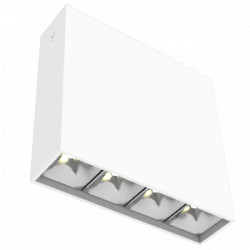 Светодиодный светильник VARTON DL-Box Reflect Multi 1x4 накладной 10 W 3000 К 150х40х150 мм RAL9003 белый муар кососвет DALI