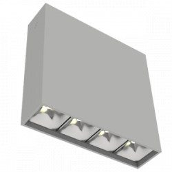 Светодиодный светильник VARTON DL-Box Reflect Multi 1x4 накладной 10 W 4000 К 150х40х150 мм RAL7045 серый муар 35°x75° DALI