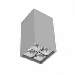 Светодиодный светильник VARTON DL-Box Reflect Multi 2x2 накладной 10 W 4000 К 80х80х150 мм RAL7045 серый муар кососвет DALI