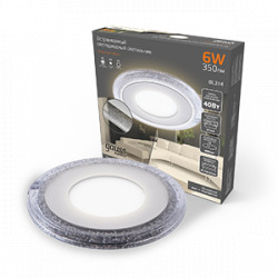 Светильник Gauss Bubbles круг 3+3W, 350lm 3000K 180-265V IP20 монтаж Ø80 103*31мм 3 режима LED 1/40