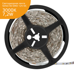 Лента Gauss LED Elementary 5050/30 12V 7.2W 3000K 10mm IP66 5m (ZIP bag) 1/50