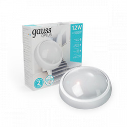 Св-к ЖКХ Gauss ECO 2.0 круг 12W 990lm 4000K 160-260V IP54 D175*76мм белый с оптико-микровол сенсором 1/12