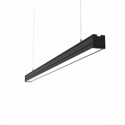 Светодиодный светильник VARTON Mercury Pro подвесной 34 W 4000 К 1010х65х65 мм IP54 RAL9005 черный муар с рассеивателем опал, с декоративным проводом 2 м и комплектом подвесов 2 м
