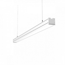 Светодиодный светильник VARTON Mercury Pro подвесной 50 W 3000 К 1507х65х65 мм IP54 RAL9003 белый муар с рассеивателем опал, с декоративным проводом 2 м и комплектом подвесов 2 м DALI