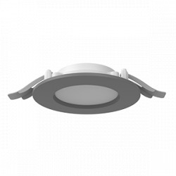 Светодиодный светильник VARTON DL-01 Slim 100 мм 10 W 3000 К круглый встраиваемый 120x37 мм IP65/40 RAL7045 серый муар с рассеивателем опал DALI