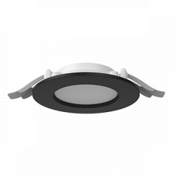 Светодиодный светильник VARTON DL-01 Slim 100 мм 13 W 4000 К круглый встраиваемый 120x37 мм IP65/40 RAL9005 черный муар с рассеивателем опал