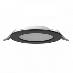 Светодиодный светильник VARTON DL-01 Slim 160 мм 25 W 3000 К круглый встраиваемый 176x39 мм IP65/40 RAL9005 черный муар с рассеивателем опал DALI