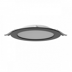 Светодиодный светильник VARTON DL-01 Slim 200 мм 35 W 4000 К круглый встраиваемый 221x40 мм IP65/40 RAL9005 черный муар с рассеивателем опал DALI
