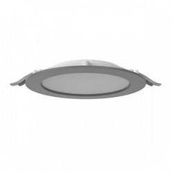 Светодиодный светильник VARTON DL-01 Slim 200 мм 40 W 4000 К круглый встраиваемый 221x40 мм IP65/40 RAL7045 серый муар с рассеивателем опал аварийный автономный постоянного действия