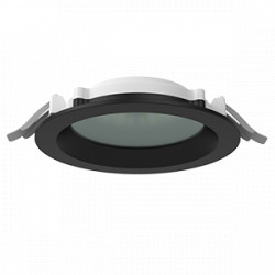 Светодиодный светильник VARTON DL-01 Pro 100 мм 8 W 4000 К круглый встраиваемый 120х49 мм IP65/40 RAL9005 черный муар с защитным силикатным стеклом аварийный автономный постоянного действия
