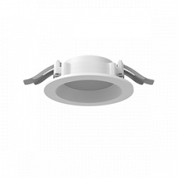 Светодиодный светильник VARTON DL-01 Pro 100 мм 10 W 3000 К круглый встраиваемый 120х49 мм IP65/40 RAL9003 белый муар с рассеивателем опал