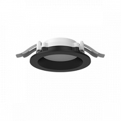 Светодиодный светильник VARTON DL-01 Pro 100 мм 10 W 3000 К круглый встраиваемый 120х49 мм IP65/40 RAL9005 черный муар с рассеивателем опал аварийный автономный постоянного действия