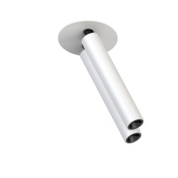 DK2518-WB Поворотный встраиваемый светильник SPACE со светодиодом H138mm d23mm 220V 2*8W 38° 4000К IP20 белый/черный алюминий